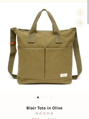 margot Olive Canvas Duffel Tote with Adjustable Strap